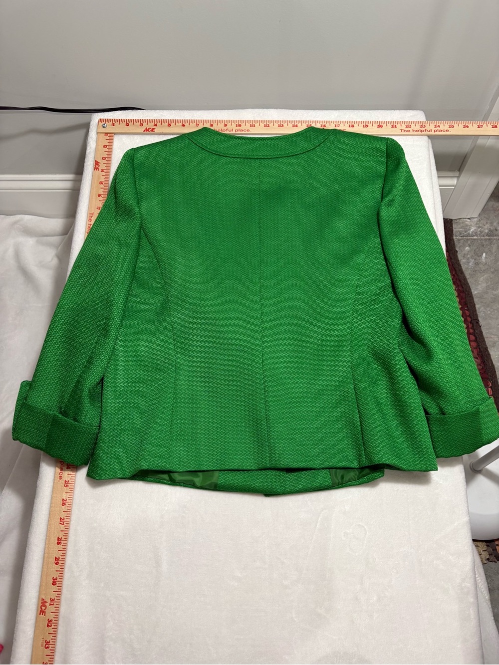 Talbots Vibrant Green Textured Button Blazer - Picture 2 of 9